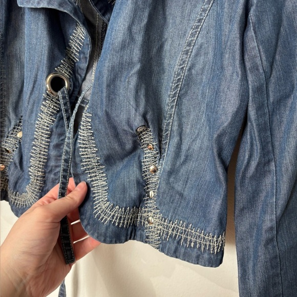 🎉4/30$🎉 Terra Nostra Vintage Y2K Denim Cropped Jacket - Size 4 - Picture 6 of 8